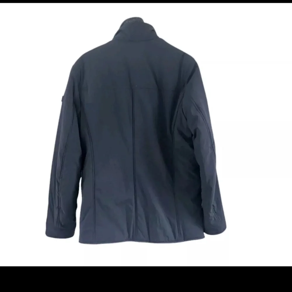 Tumi Mens Size Medium Reversible Wool Nylon Coat Jacket Overcoat Black Gray - Picture 6 of 13